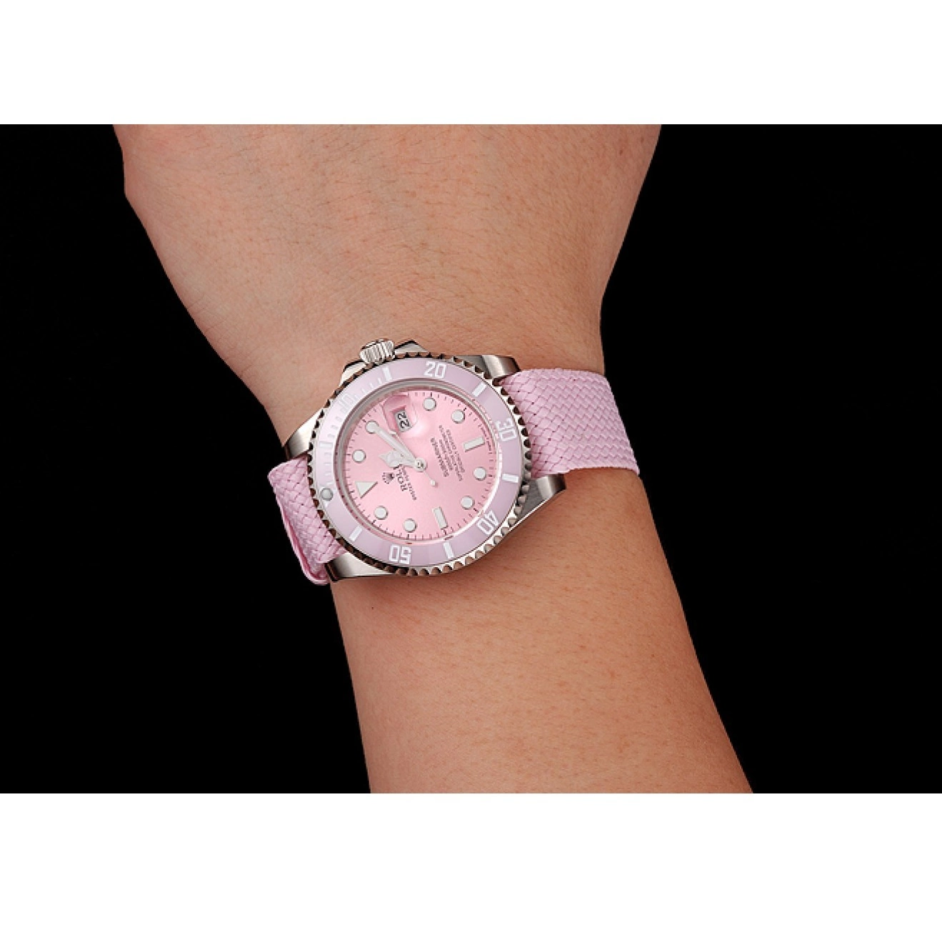 Aaa replica watch Bracelet Dial Rolex Pink Pink Submariner Pink 1453866 Fabric Bezel 0817